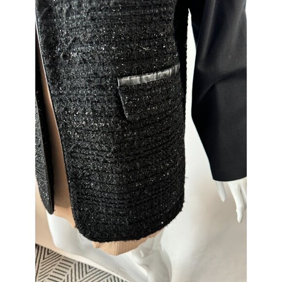 Chicos Open-Front Black Tweed Jacket Sz 2 - Picture 14 of 16